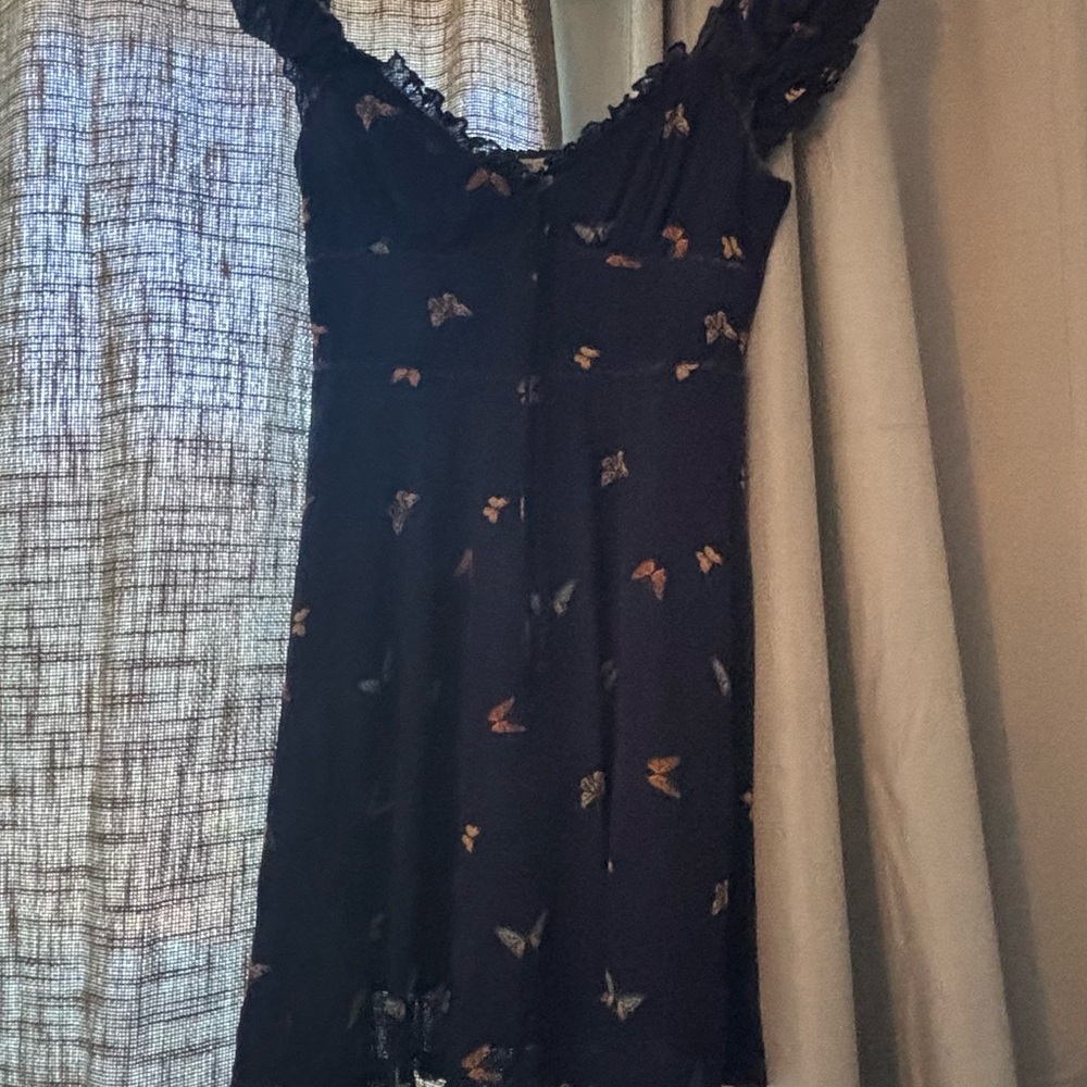 Urban Outfitters Navy Dress with Butterfly Accents